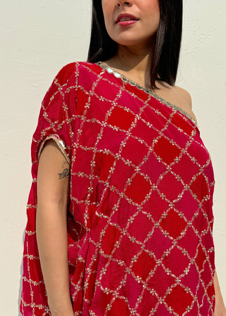 One shoulder Jaipuri kurta set