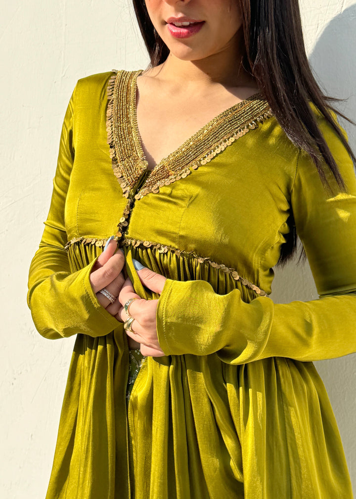 Green kurta sharara set