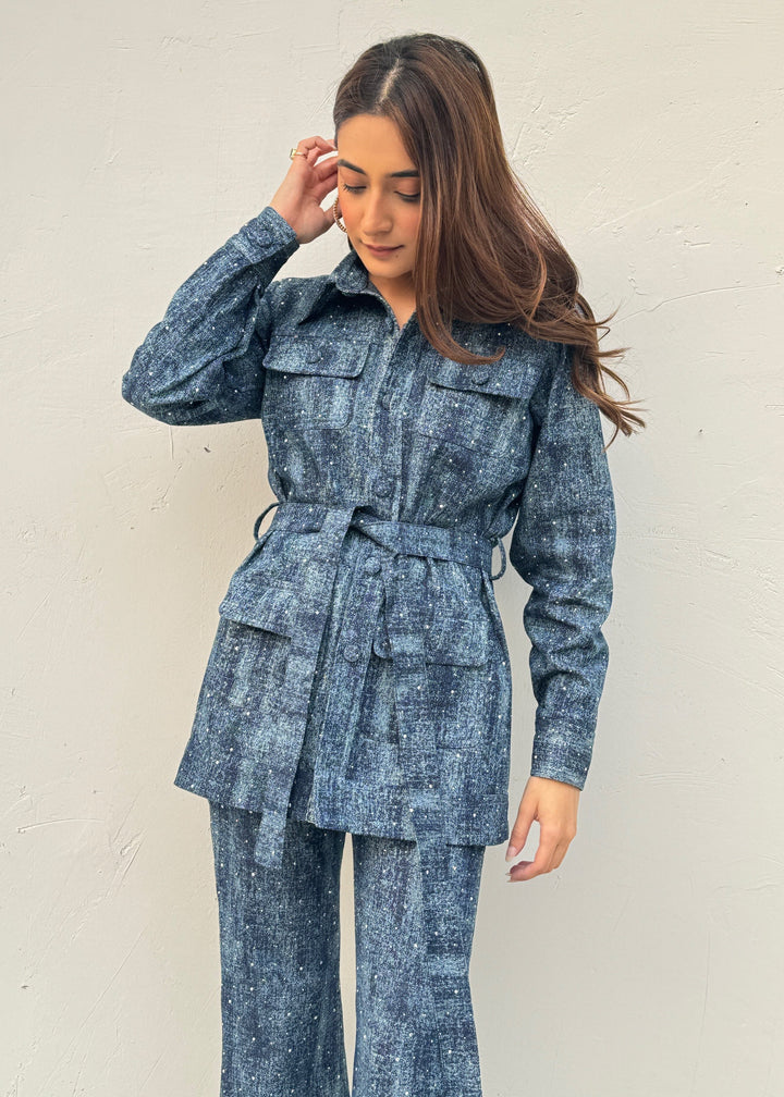 Blue Denim Stars Co-ord Set