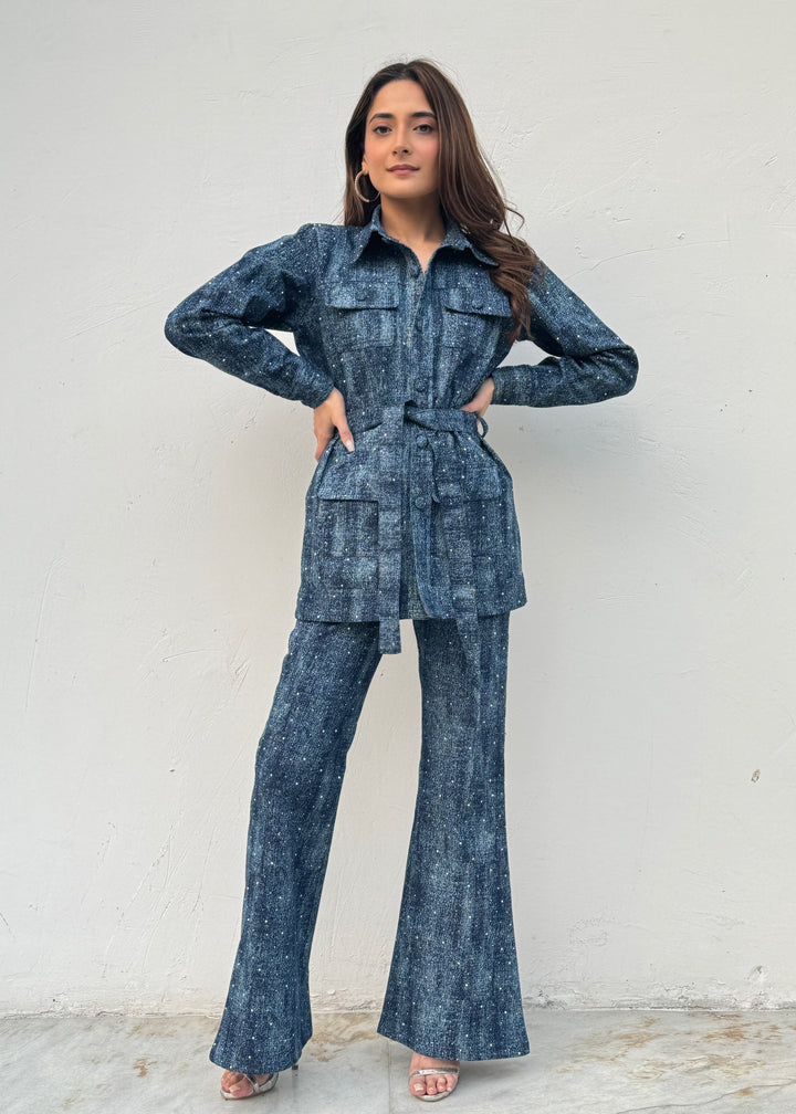 Blue Denim Stars Co-ord Set