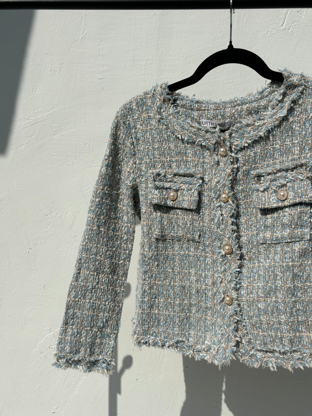 Pastel blue tweed jacket