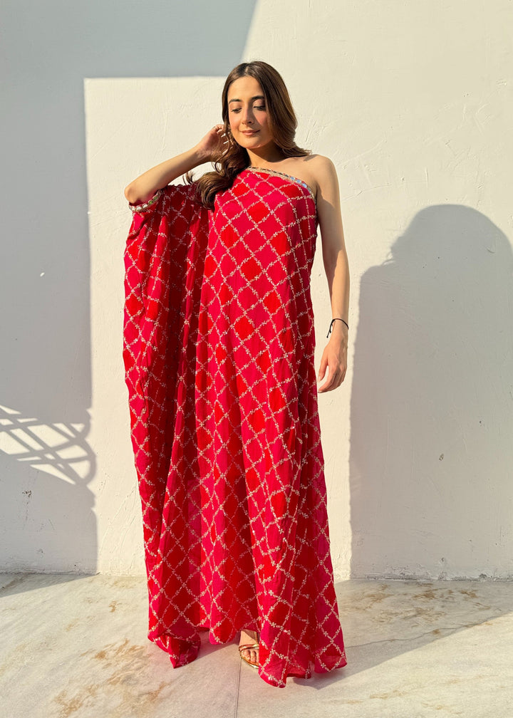 One shoulder Jaipuri Maxi Dress