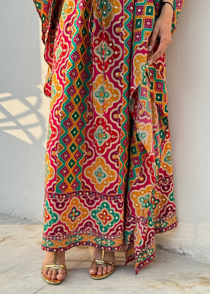 Printed Mirror Kaftaan Maxi Dress