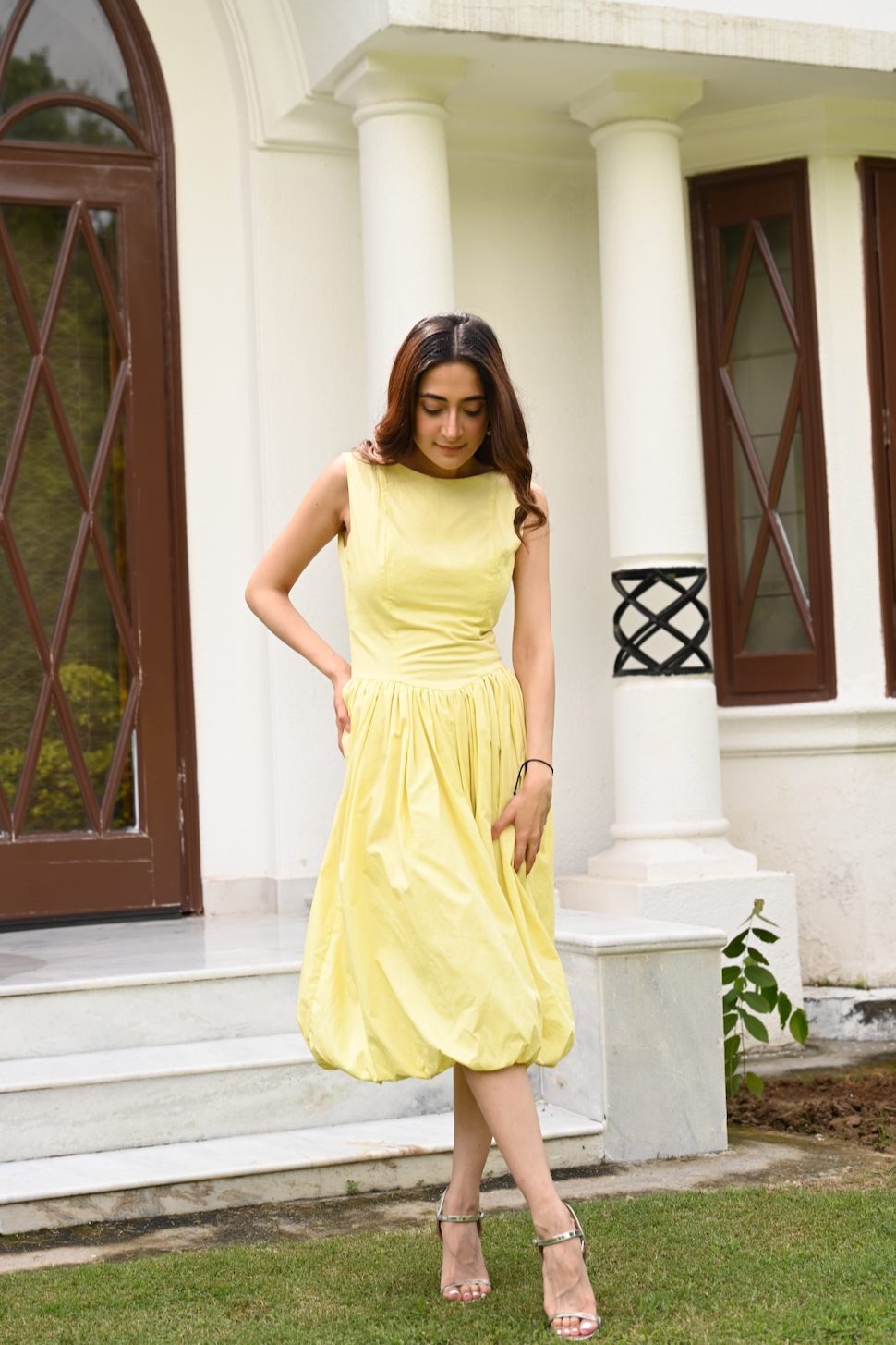 Dewdrop Bubble Dress (Butter Yellow)